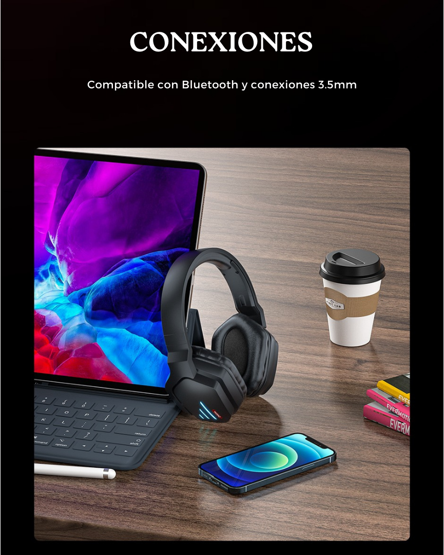 Audifonos - Headphone inalámbrico para Gamers Onikuma B60