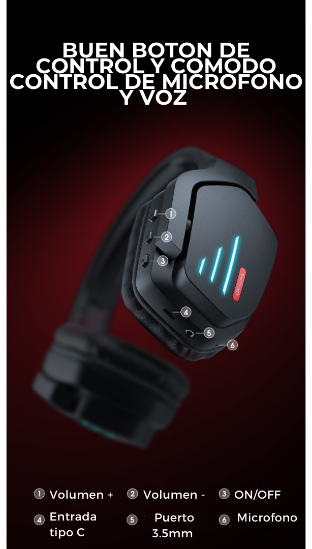 Audifonos - Headphone inalámbrico para Gamers Onikuma B60