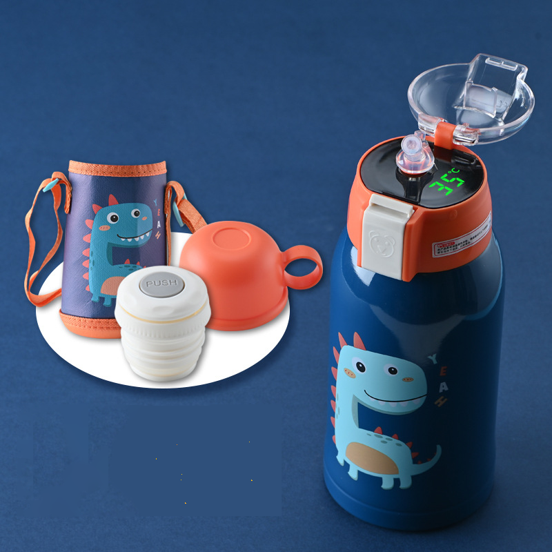 Pack Escolar Boys 4 - Lonchera Tipo Bento Celeste con Termo Digital Kids Naranja - Azul
