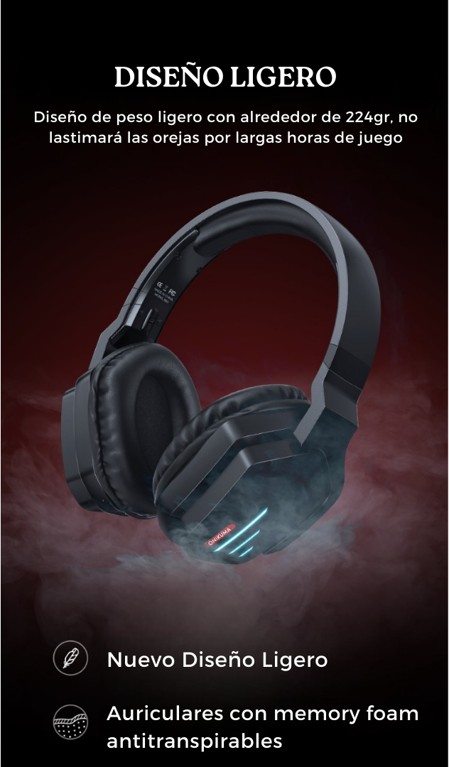 Audifonos - Headphone inalámbrico para Gamers Onikuma B60
