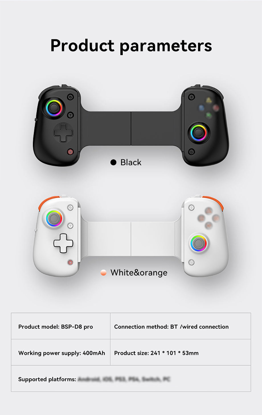 D8 Pro joystick inalámbrico expandible para Dispositivo Móvil