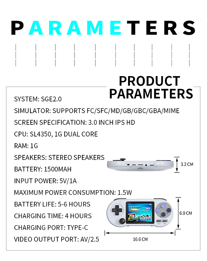 Consola de Videojuegos Portátil SF2000
