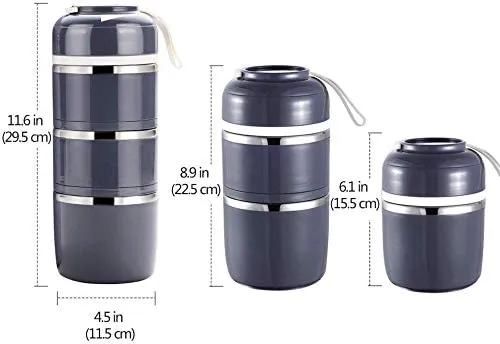Pack Escolar Teens 5 - Táper Térmico 3 Niveles 1.25 Lt. con Vaso Stanley de 40 Oz mas Termo Digital de 500 Ml. y Tomatodo Dúo Celeste - Naranja