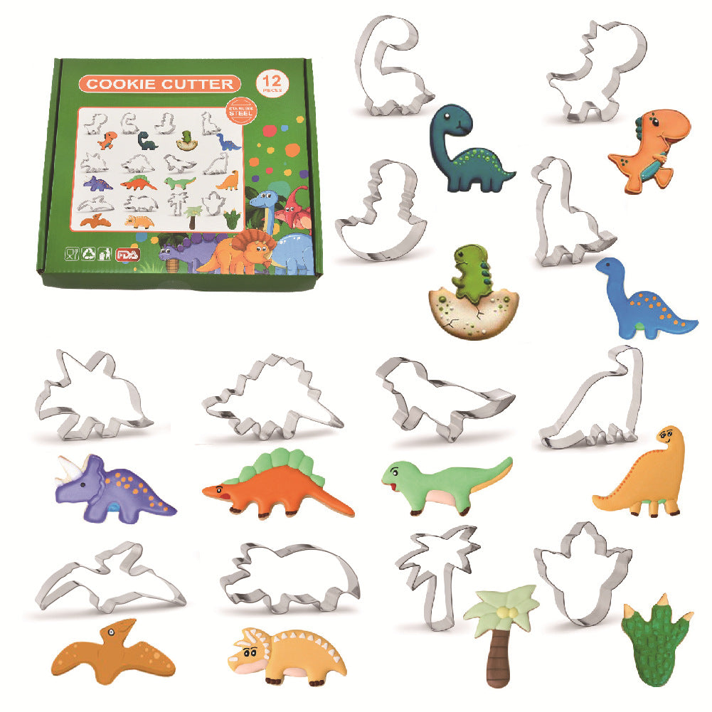 Pack Escolar Boys 9 - Lonchera Tipo Bento Celeste con Cortadores diseño dinosaurios