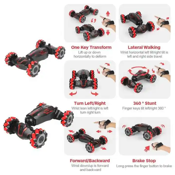 Carro a control remoto y sensor de movimientos con pulsera - Stunt Car