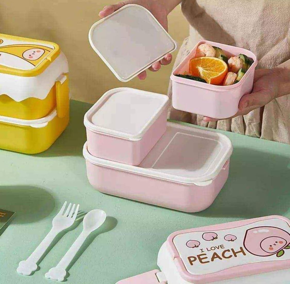 Pack Escolar Girls 4 - Táper Casita Rosado con Tomatodo Tostada Rosado