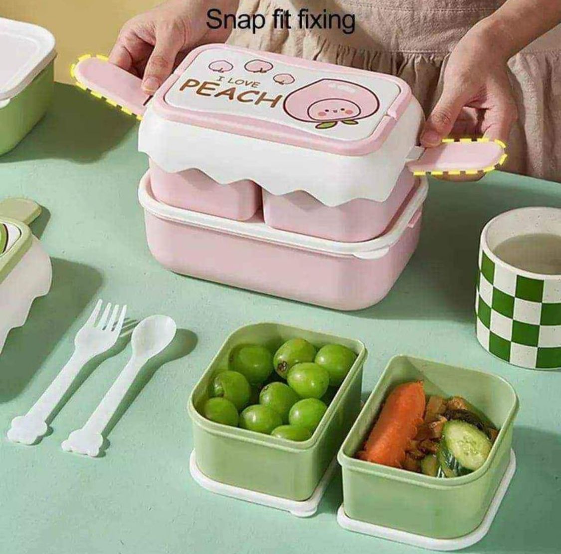 Pack Escolar Kids 3 - Táper Casita Verde con Tomatodo Time 1Lt Naranja