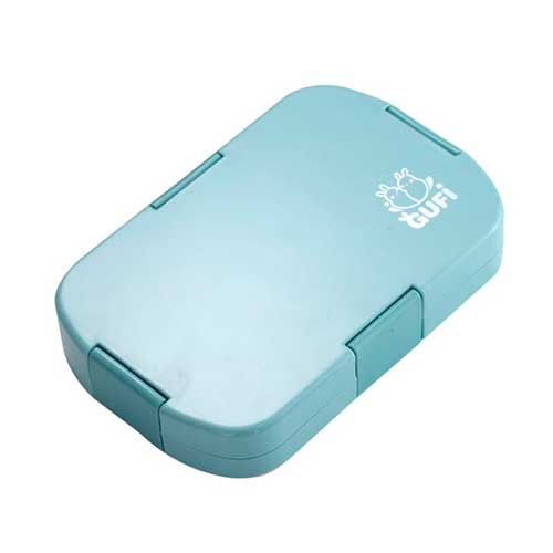 Pack Escolar Boys 4 - Lonchera Tipo Bento Celeste con Termo Digital Kids Naranja - Azul