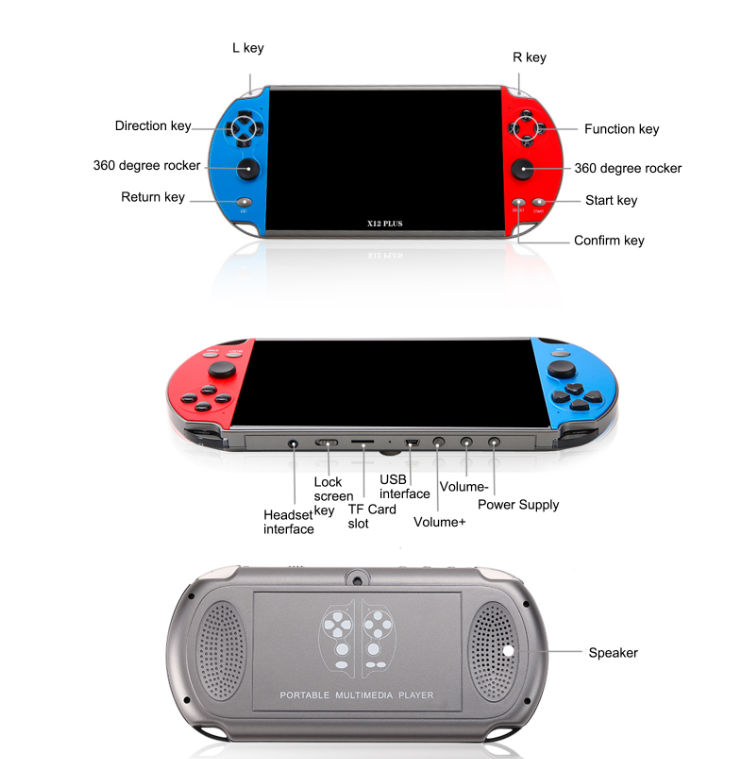Consola de videojuegos portátil X12 plus 7"