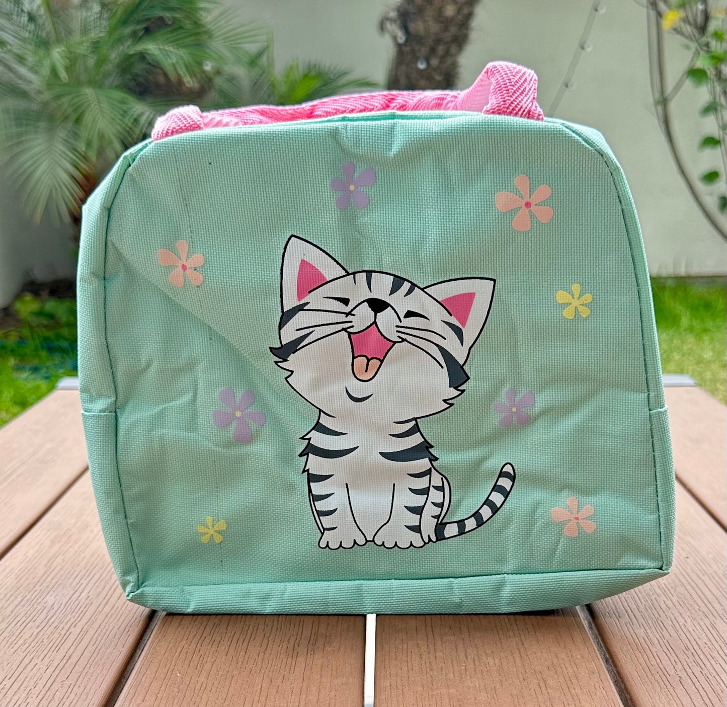 Lonchera bolsa térmica gatito - celeste