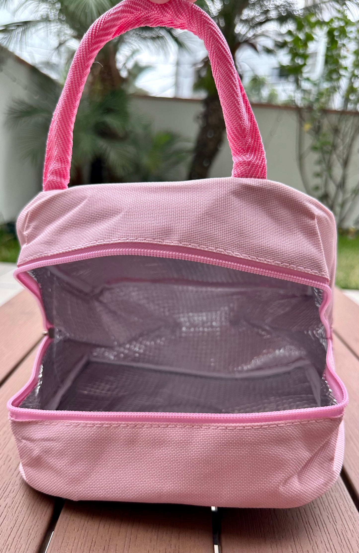 Lonchera bolsa termica vaso osito - rosado