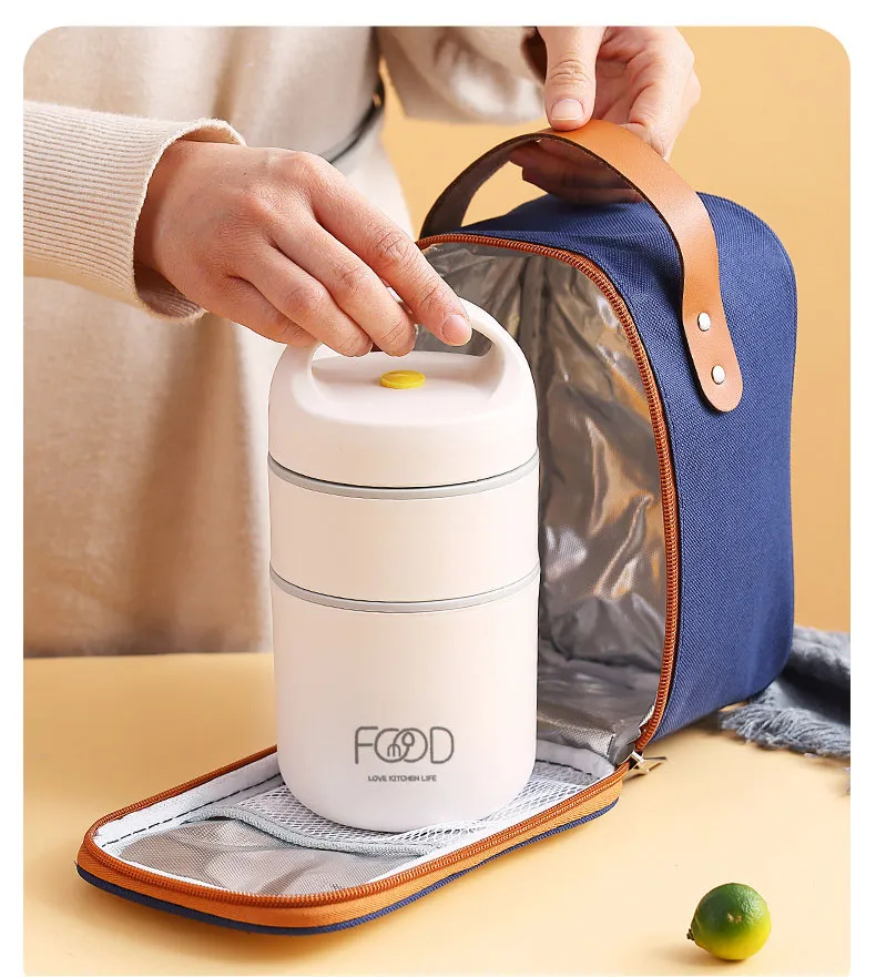 Lonchera taper térmico 2 niveles food love iwant.pe